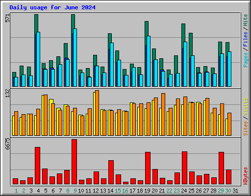 Daily usage for June 2024